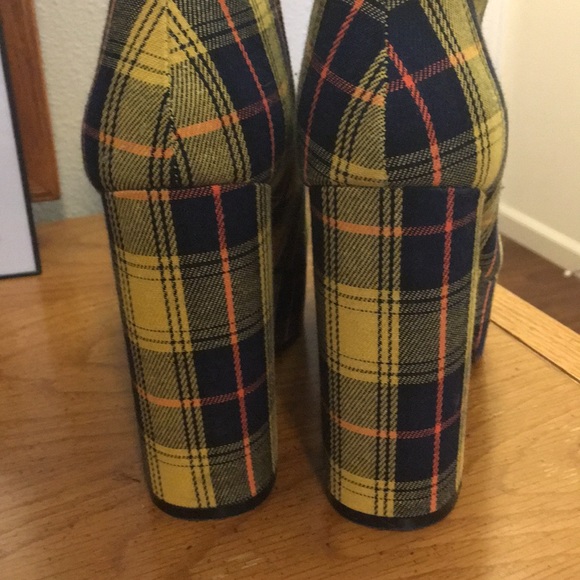 Plaid platform chunky heel booties - Picture 5 of 5